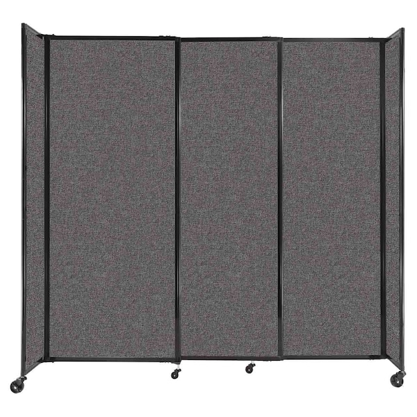 StraightWall Sliding Portable Partition 7'2" x 6'10" Charcoal Gray Fabric
